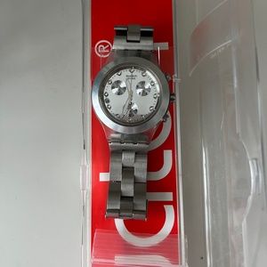 Swatch stainless steel watch with crystals and silver
